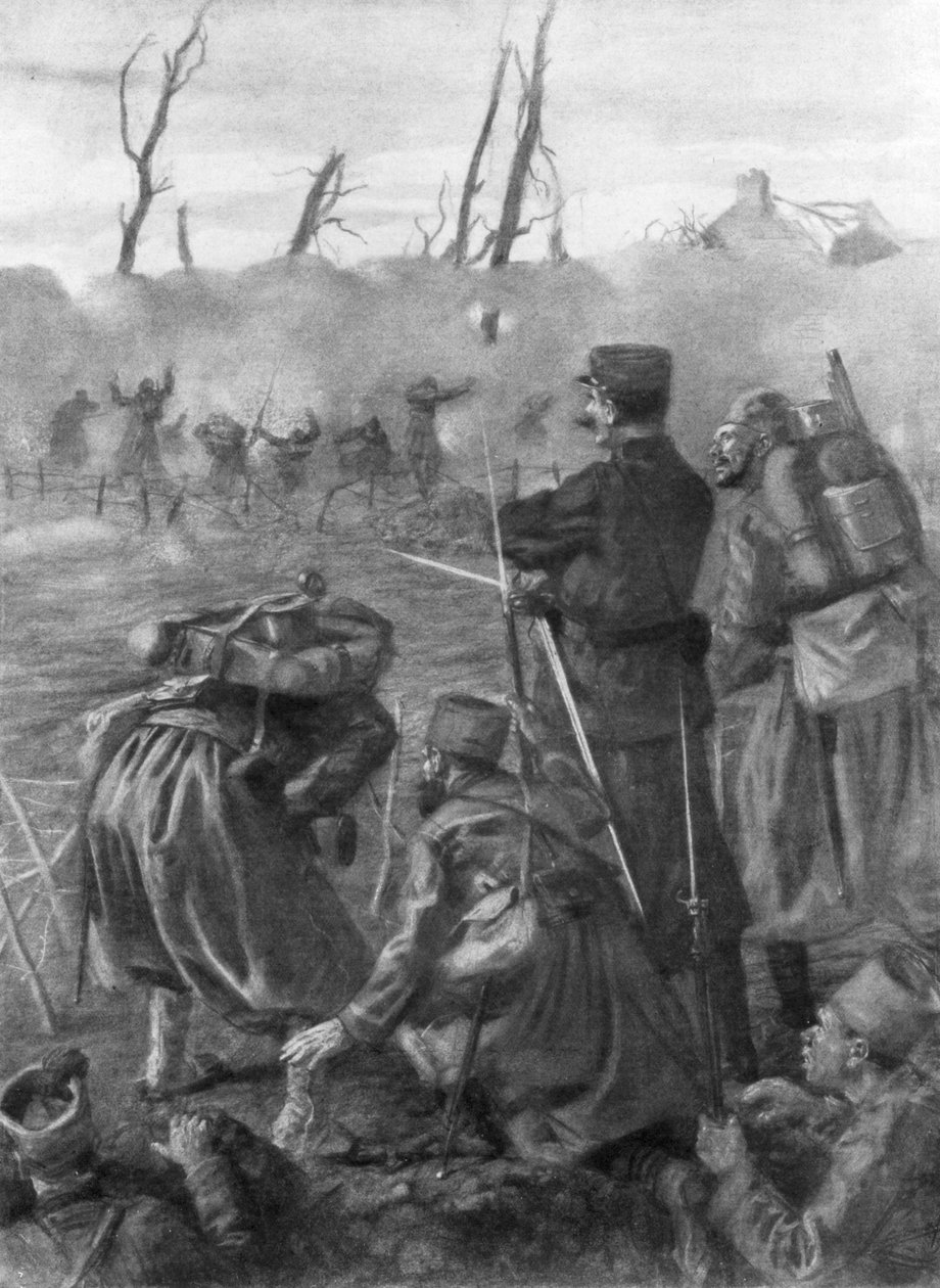 塩素ガス攻撃、イープルの2回目の戦い、ベルギー、1915年、1926年 作： ルシアン・ジョナス