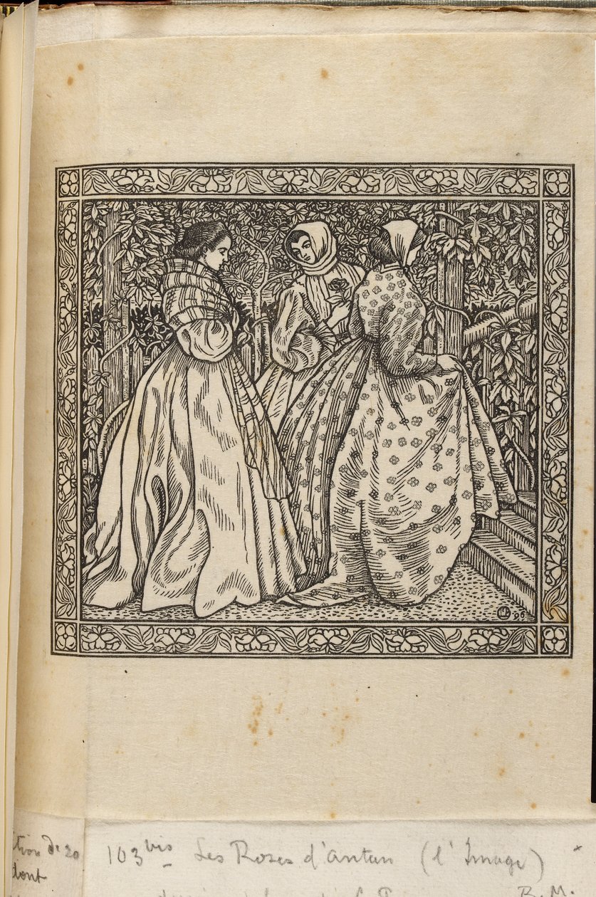 庭の階段にいる女性たち リュシアン・ピサロの木版画 1885年～1940年頃 作： ルシアン・ピサロ