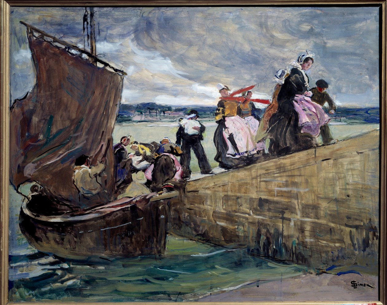 ブルターニュのサント・マリーヌでの密輸業者 Lucien Simon (1861-1945) 画 1907年 レンヌ、Musee des Beaux Arts 作： ルシアン・サイモン