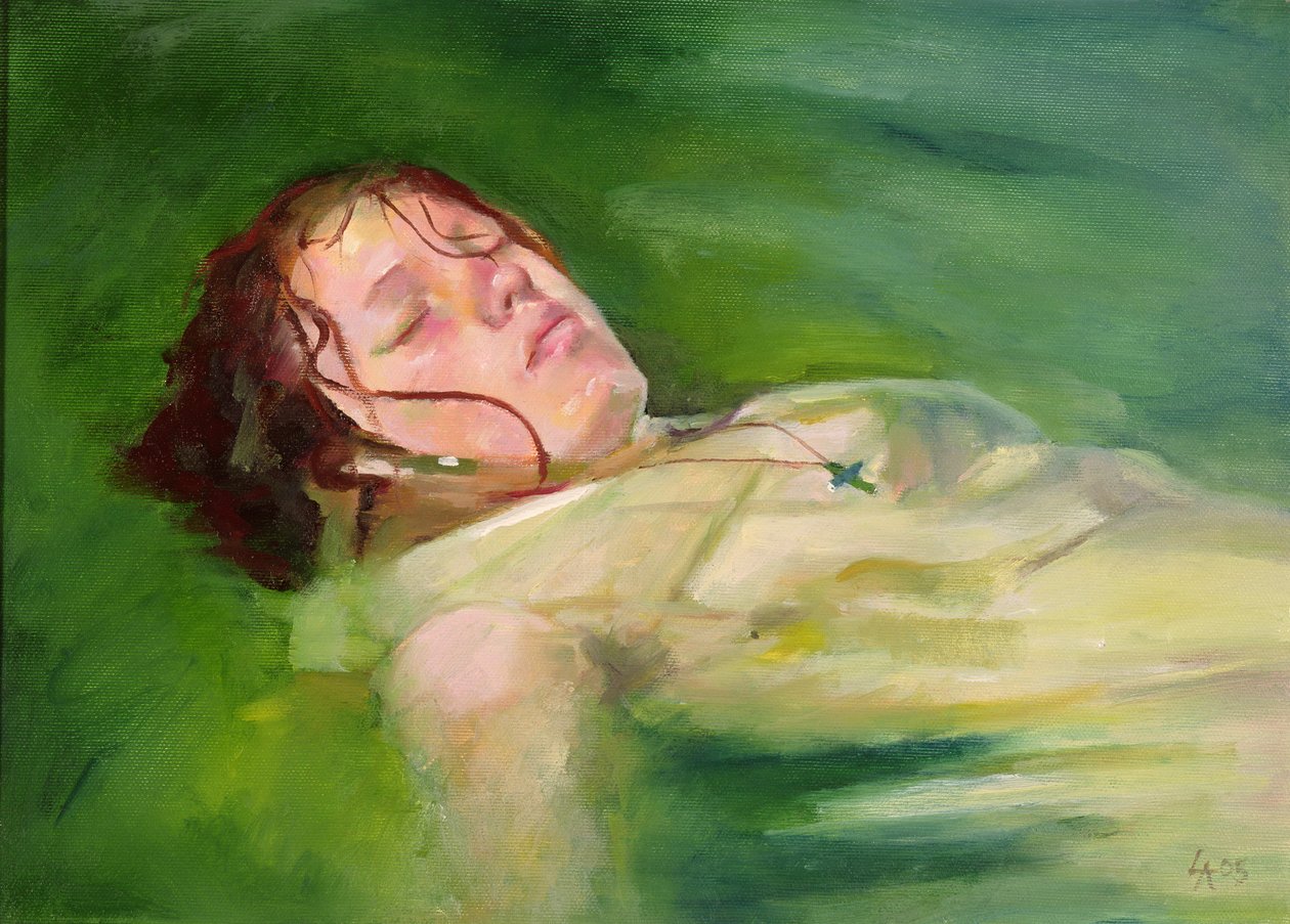 漂流する少女, 2004 （キャンバスに油彩） 作： ルシンダ・アランデル