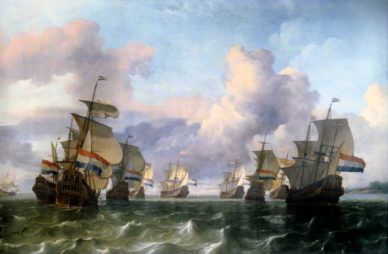 インド会社のオランダの翼。Ludolf Backhuysen（1631-1708）の絵 Ec.Hol. 作： Ludolf I Backhuysen