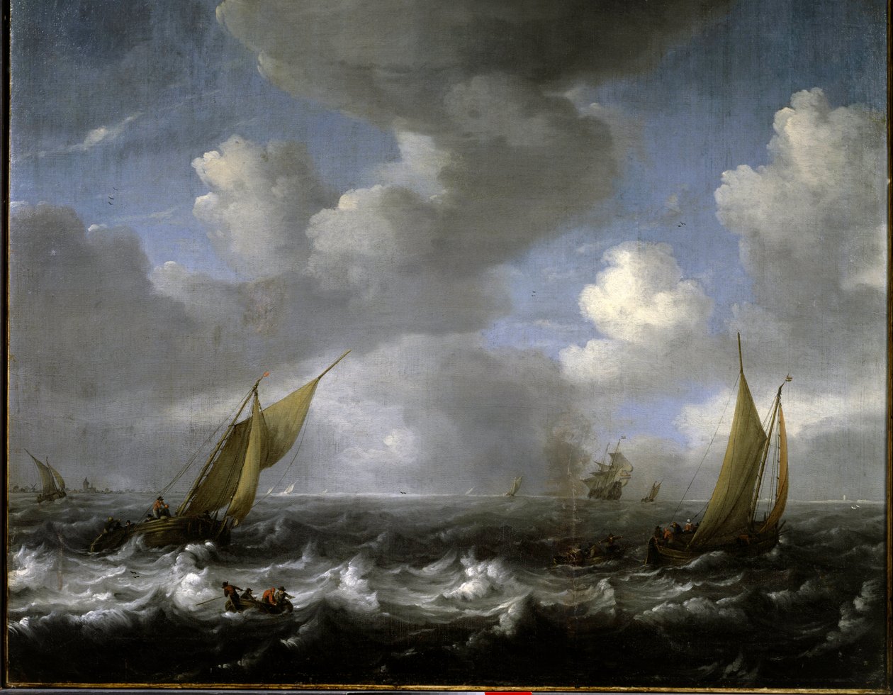 ネイビーです。Ludolf Backhuysen（1631-1708）の絵画 Ec.ホル。 作： Ludolf I Backhuysen