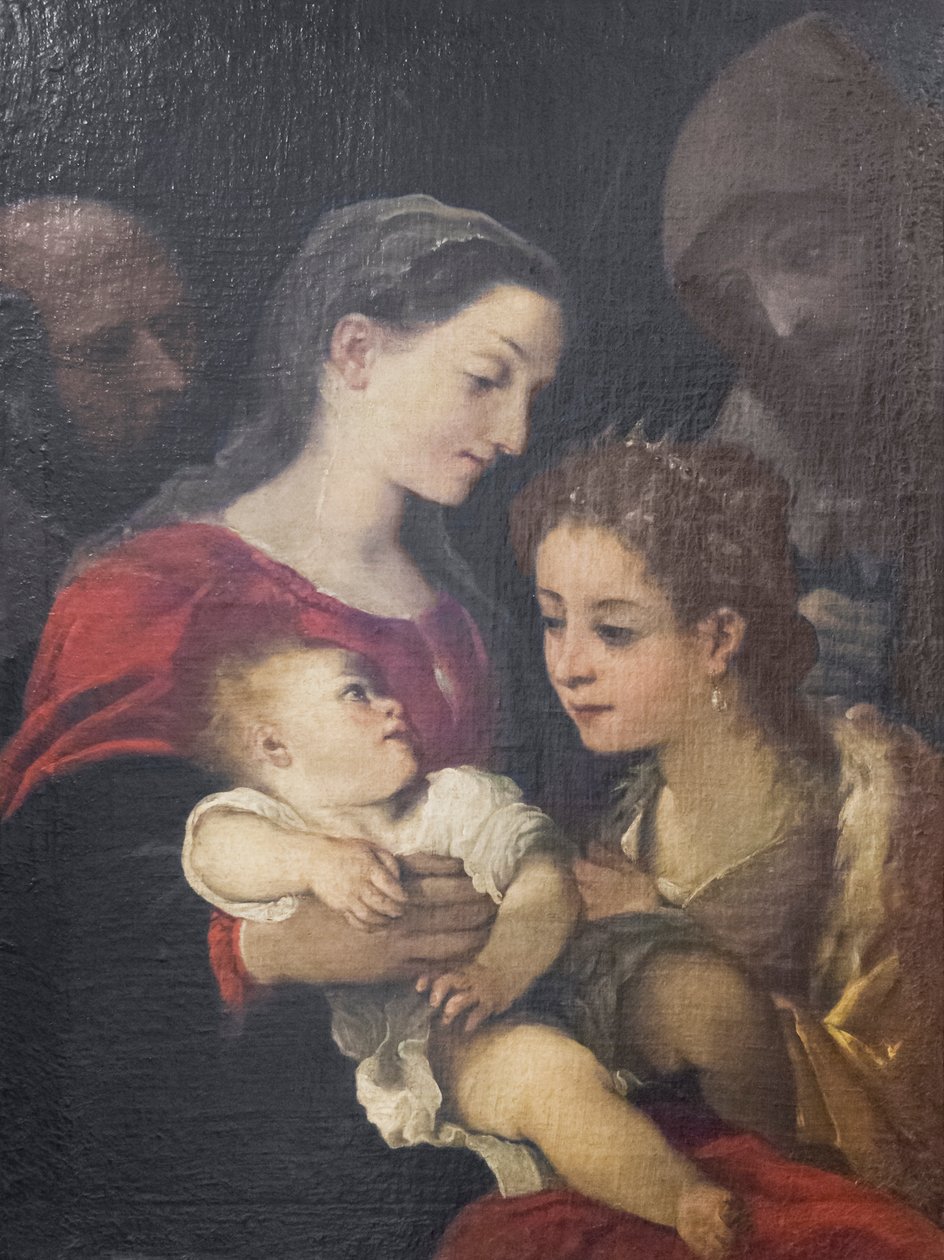 聖フランシスコとアレクサンドリアのキャサリンとの聖家族、1589-92年頃（キャンバスに油彩） 作： ルドヴィコ・カラッチ