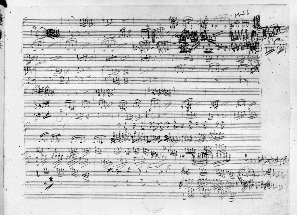 Trio mi bemol opus 3の直筆スコアシート 作： ルートヴィヒ・ヴァン・ベートーヴェン