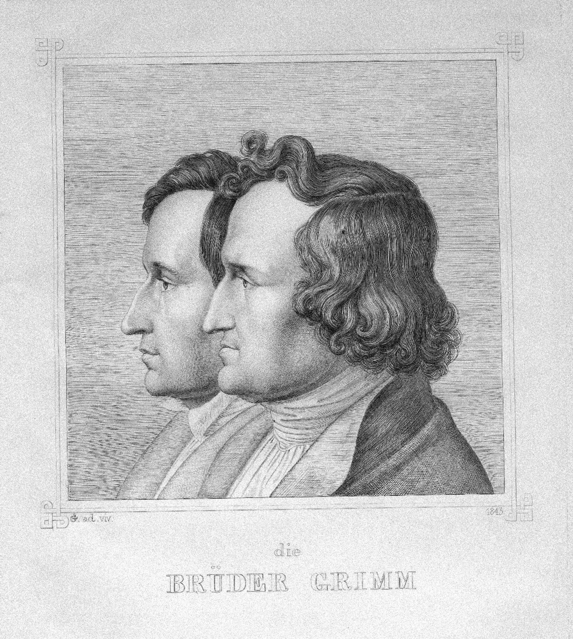 ジェイコブとウィルヘルムグリム、1843年 作： ルートヴィヒ・エミール・グリム