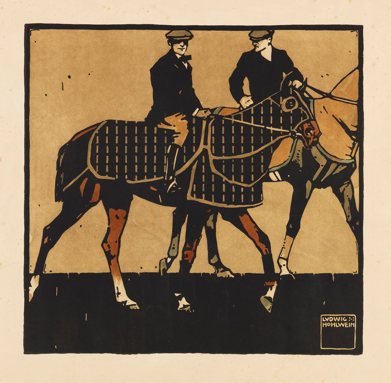 ポートフォリオターフから。 12 枚の競馬の画像、1909 年。 作： ルートヴィヒ・ホルヴァイン