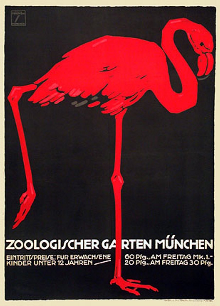 Eläintarhajuliste punaisella flamingolla 作： ルートヴィヒ・ホルヴァイン