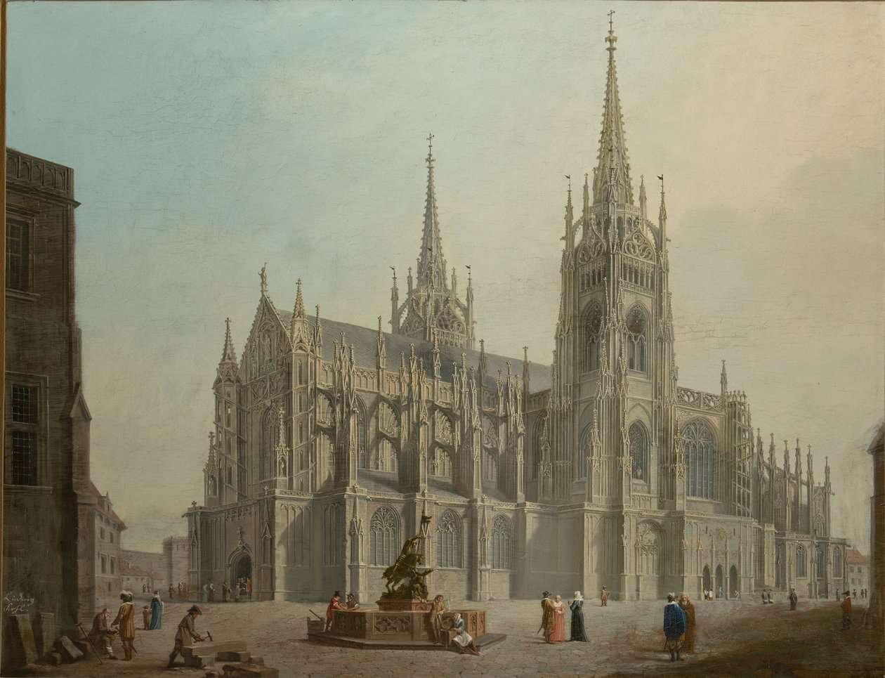 La Cathedrale saint Guy de Prague - プラハの聖ヴィート大聖堂 - Ludvik Kohl (1746-1821)。 キャンバスに油彩 作： ルドヴィーク・コール
