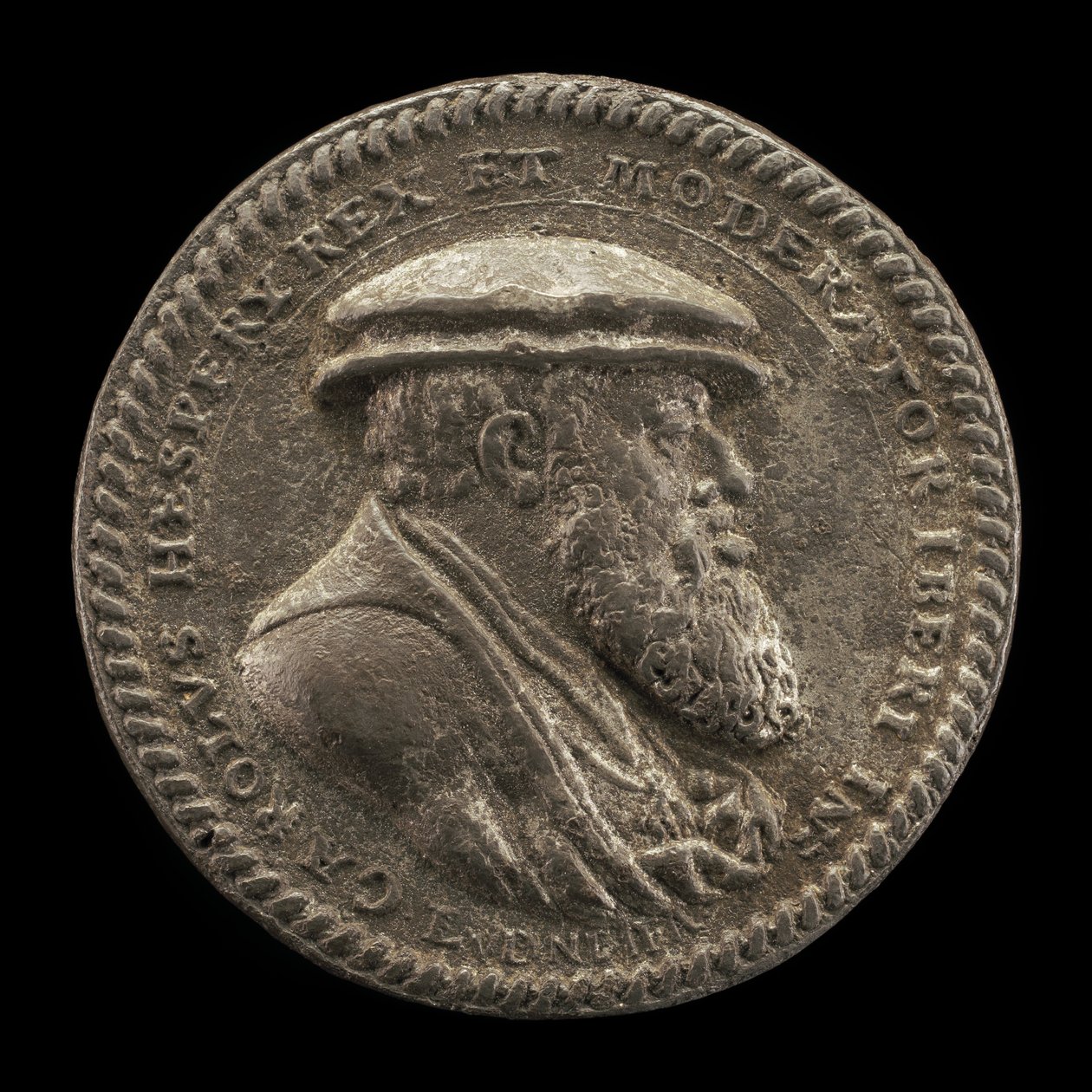 シャルル5世、1500～1558年、スペイン王1516～1556年、神聖ローマ皇帝1519年[裏面]、1542年 作： ルートヴィヒ・ノイファーラー