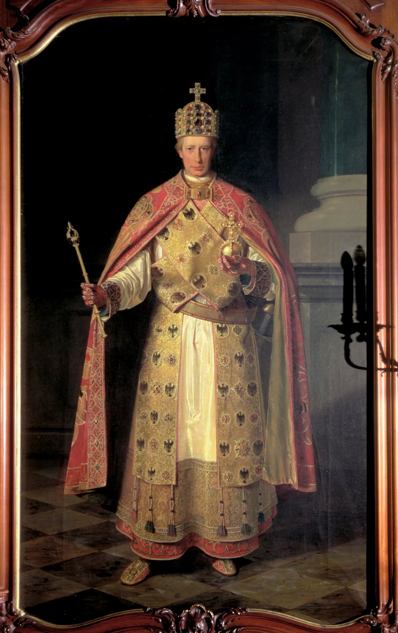 フランシスコII、神聖ローマ皇帝、帝国の記章を着用 作： ルートヴィヒまたはルイの紛争分野