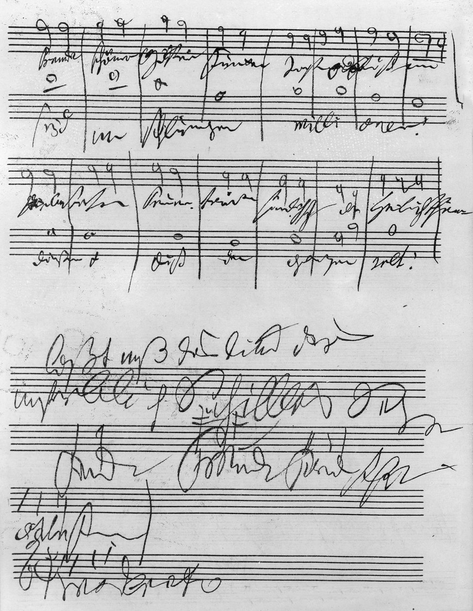 手書きの楽譜（紙にインク） 作： ルートヴィヒ・ヴァン・ベートーヴェン