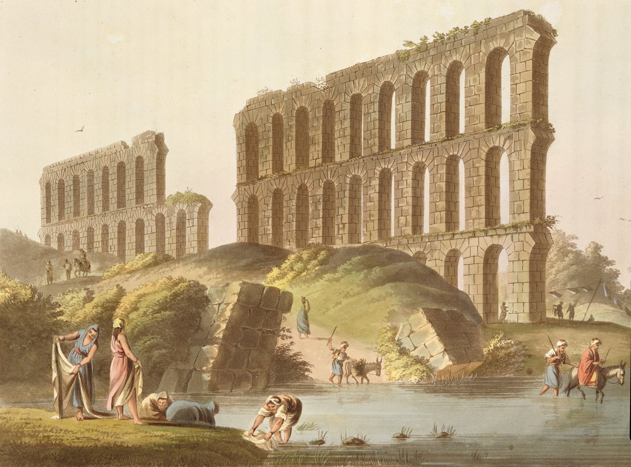 古代カルタゴの大水道橋の遺跡、23枚目のプレート、「オスマン帝国の景色」、パブ。 Robert Bowyer（1758-1834）1803（アクアチント） 作： ルイージメイヤー