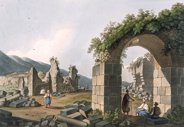 エフェソスの浴場跡、プレート43（R. Bowyer著「Views in the Ottoman Dominions」より 作： ルイージ（後）メイヤー