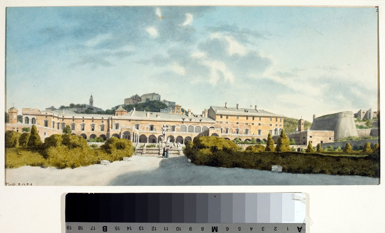 イタリア・ファッソーロのドーリア宮殿（水彩画、1825年頃 作： ルイージ・ガリボ