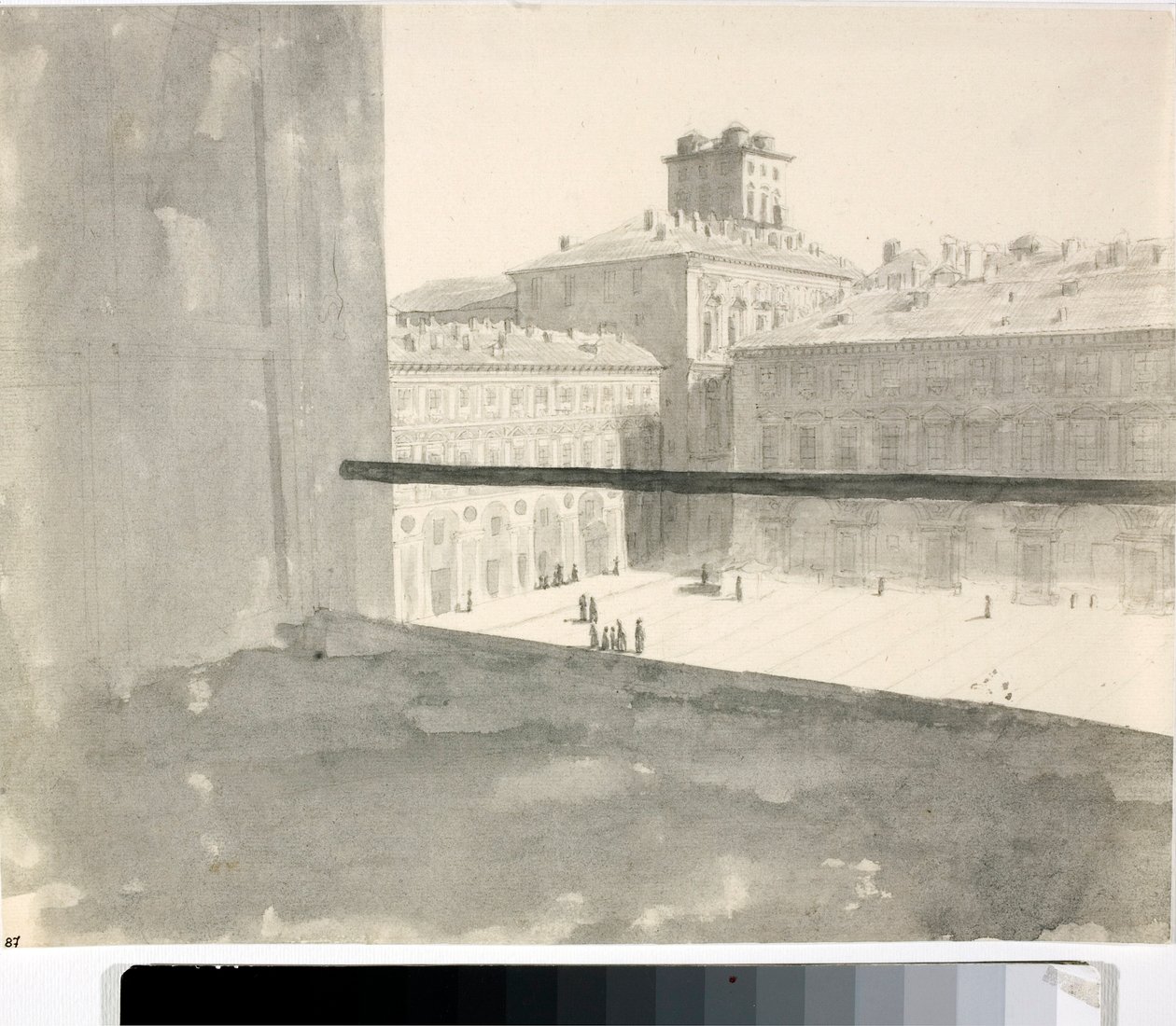 窓から広場を見下ろす（イタリア）（ラヴィス、1825年頃 作： ルイージ・ガリボ