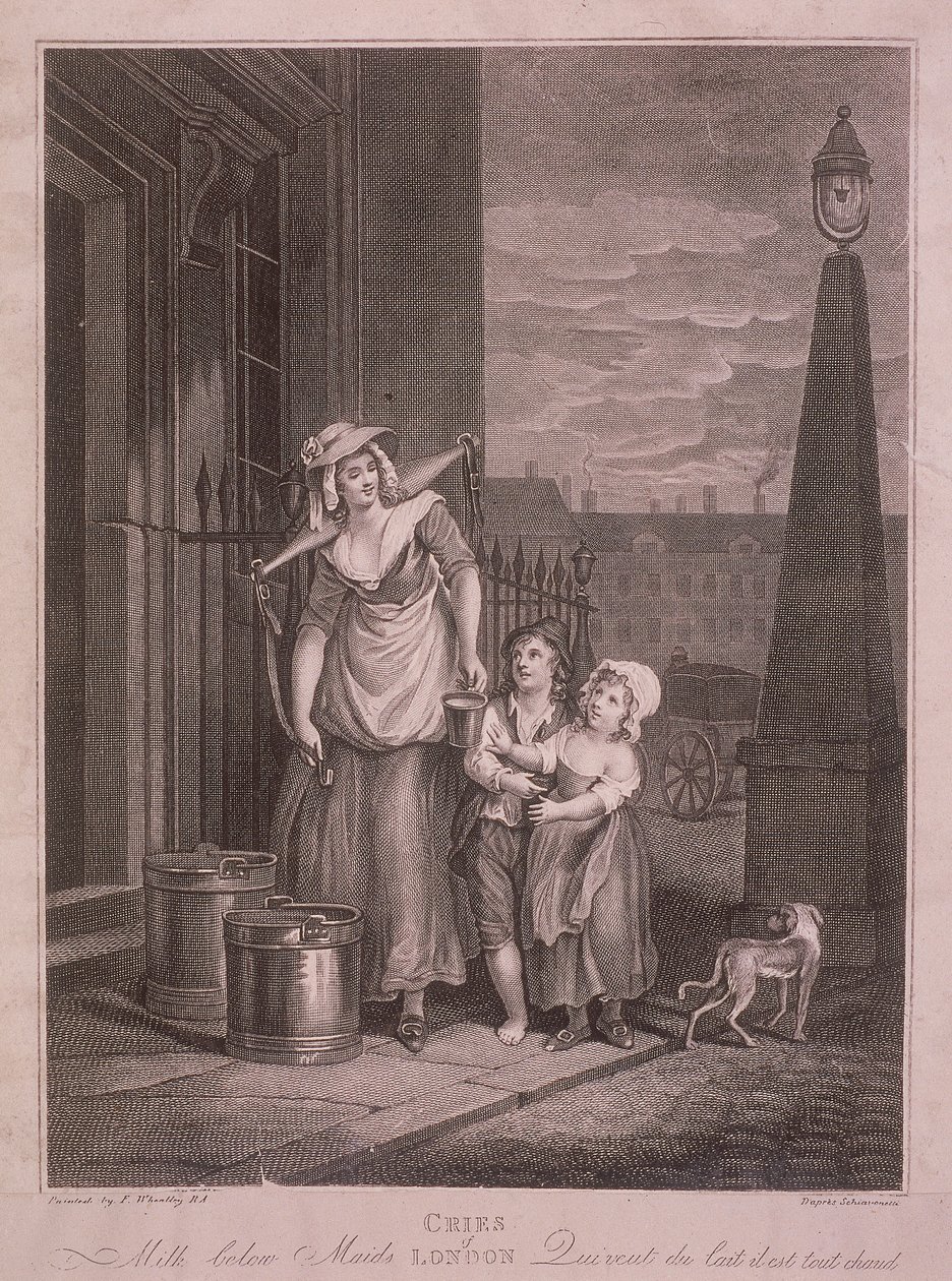 Milk below Maids」『Cries of London』c1795年 作： ルイージ・シャボネッティ