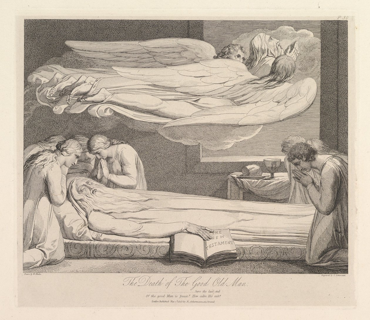 1813年3月1日、ロバート・ブレアの詩「墓からの古き良き男の死」。 作： ルイージ・シャボネッティ