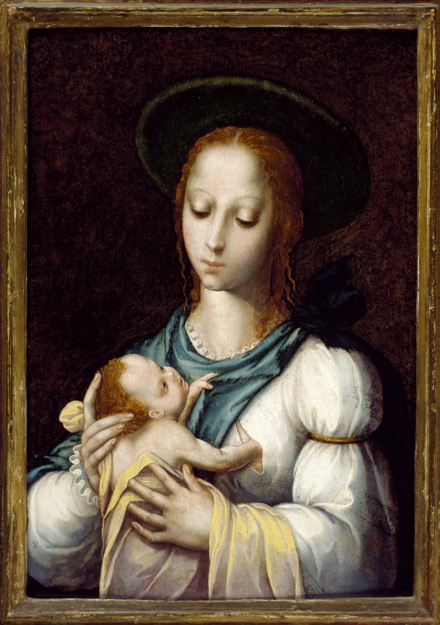 聖母子、c。 1567（パネル上のオイルとテンペラ） 作： ルイス・デ・モラレス
