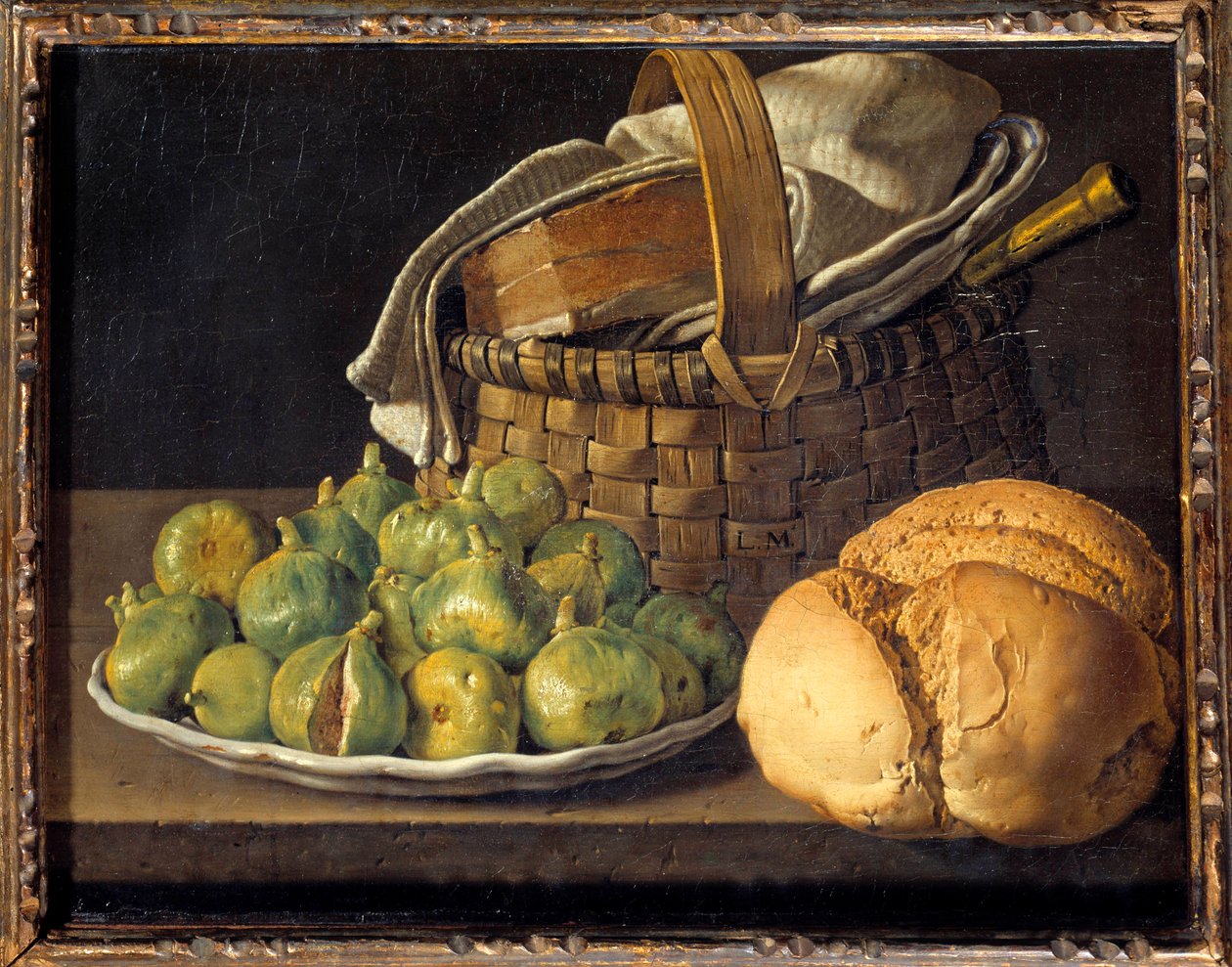 イチジクのある静物画 ルイス・メレンデス（1716-1780）作 18世紀 日0.37x0.49m 作： ルイス・エギディオ・メネンデスまたはメレンデス