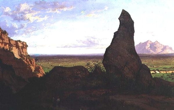 隆起した岩のある風景（油彩・キャンバス 作： ルイス・リガルト