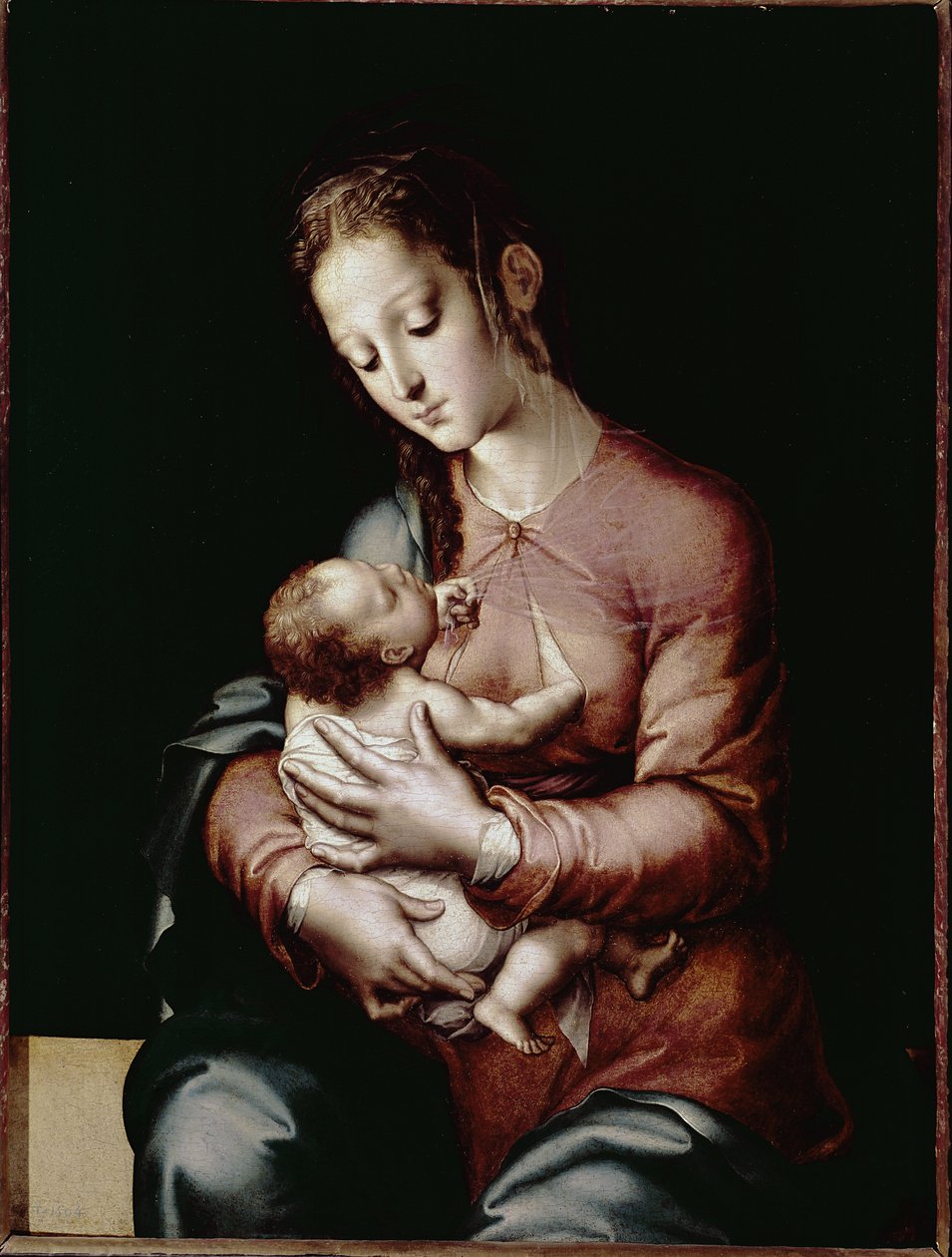 聖母子像（パネルに油彩、1565年頃 作： ルイス・デ・モラレス