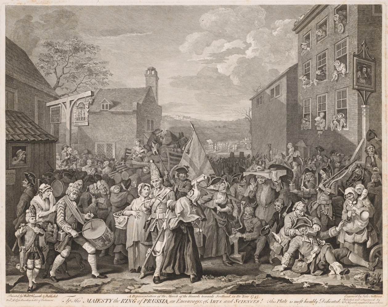 1746 年のフィンチリーへの進軍 (ホガースの後) 作： ルーク・サリバン