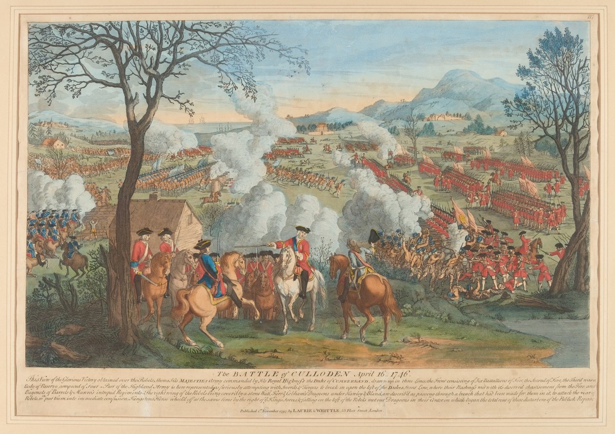 カローデンの戦い 1746年4月16日（線刻、彩色済み