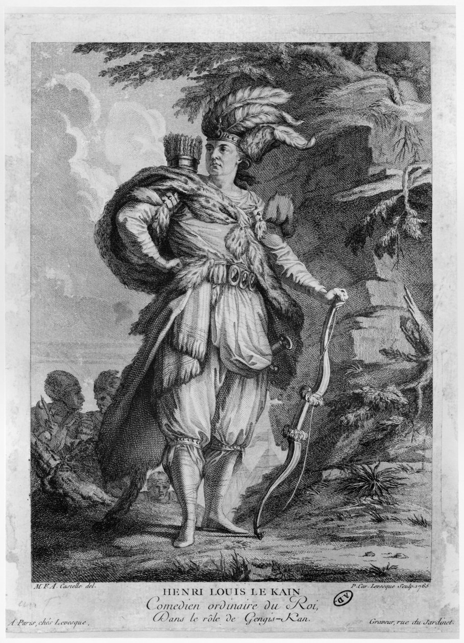 ヴォルテール（1694-1778）1765の「ロフェランドラシン」に登場する俳優、ルカインジンギスカーン 作： MFAカステル