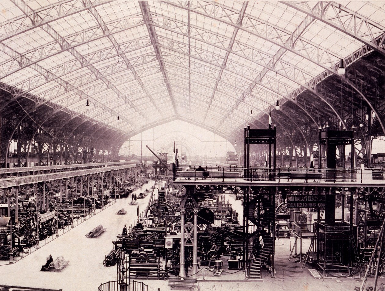 パリ展示会の機械ホール、1889年のアルバムから 作： M.グルック