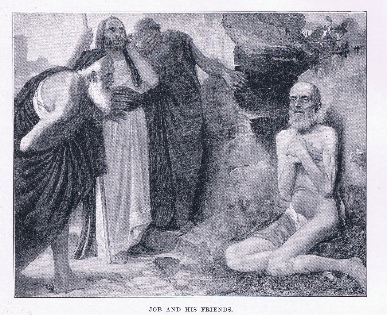 Job and his friends（The Magazine of Art 1893, Cassell and Companyより 作： M. Lavergne