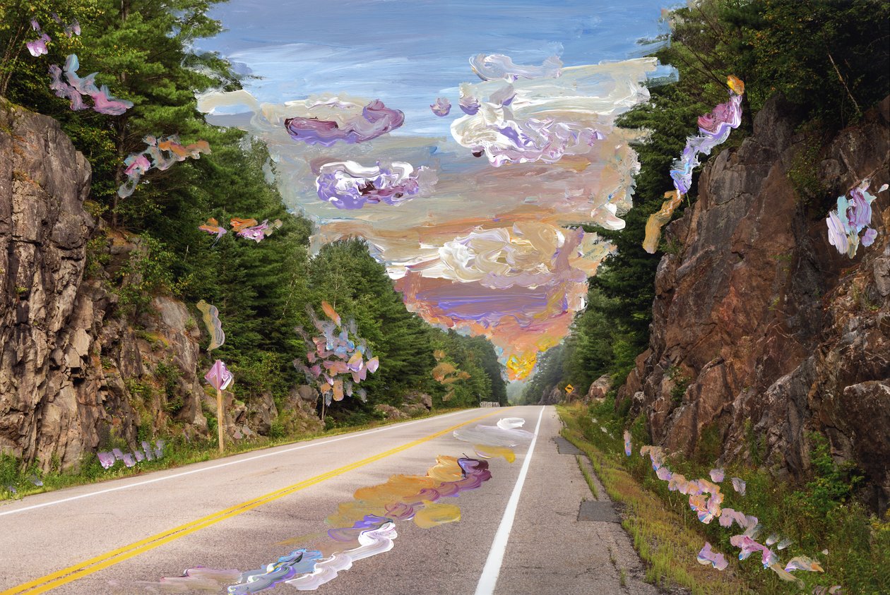 Country Road, 2020（アーカイバル顔料プリントにアクリル絵の具） 作： マデリン・グロス
