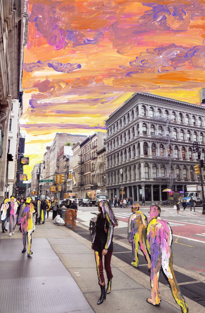 NYC Dream, 2019（アーカイバル顔料プリントにアクリル絵の具） 作： マデリン・グロス