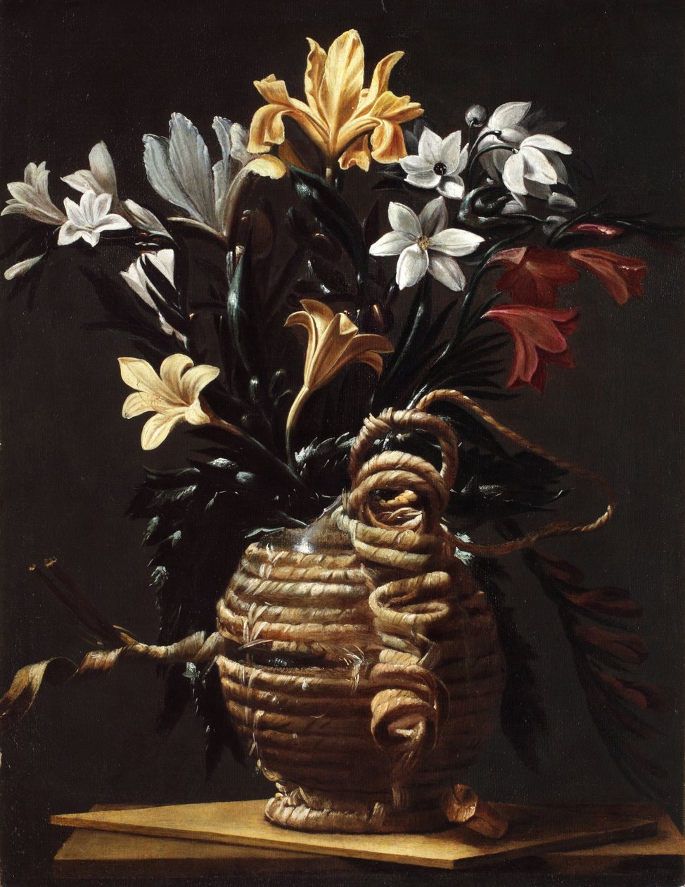 花付きフラスコ、c。 1615-1620。 作： マエストロデッラフィアスカディフォルリ