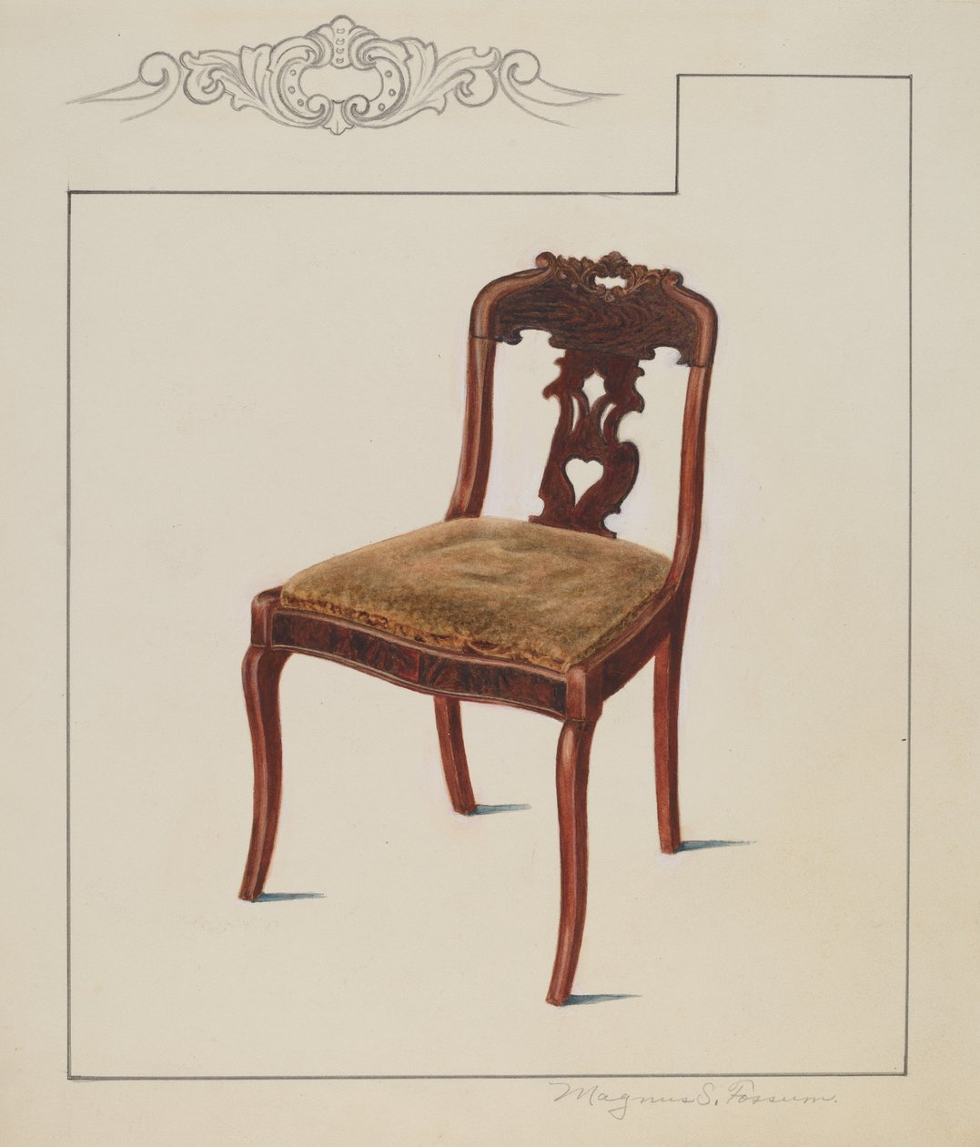 椅子、c。 1936年。 作： マグナスS.フォッサム