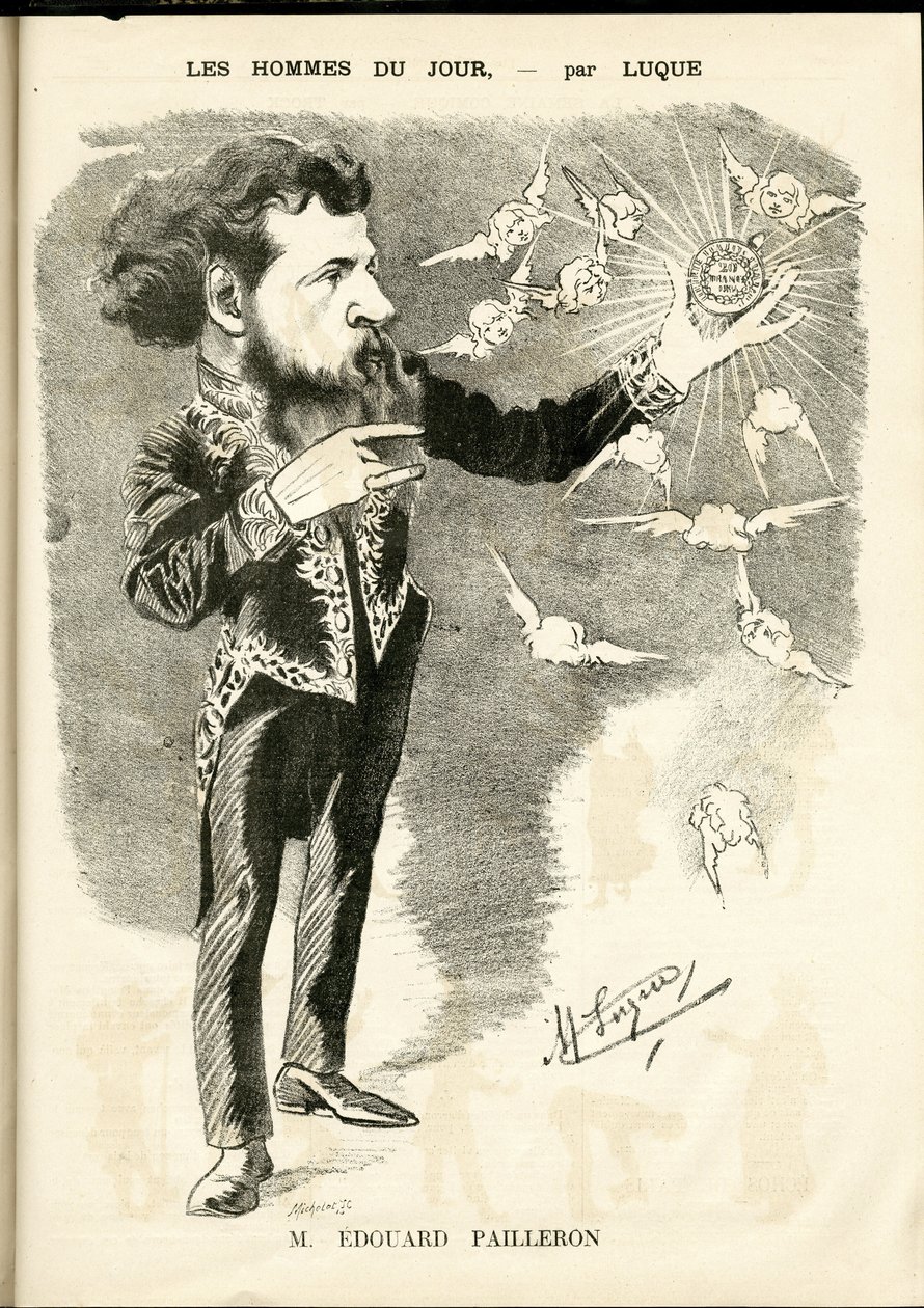 マニュエル・ルク（1854-1919）が「La Caricature」（1880年）に描いたもの。 作： マヌエル・ルケ