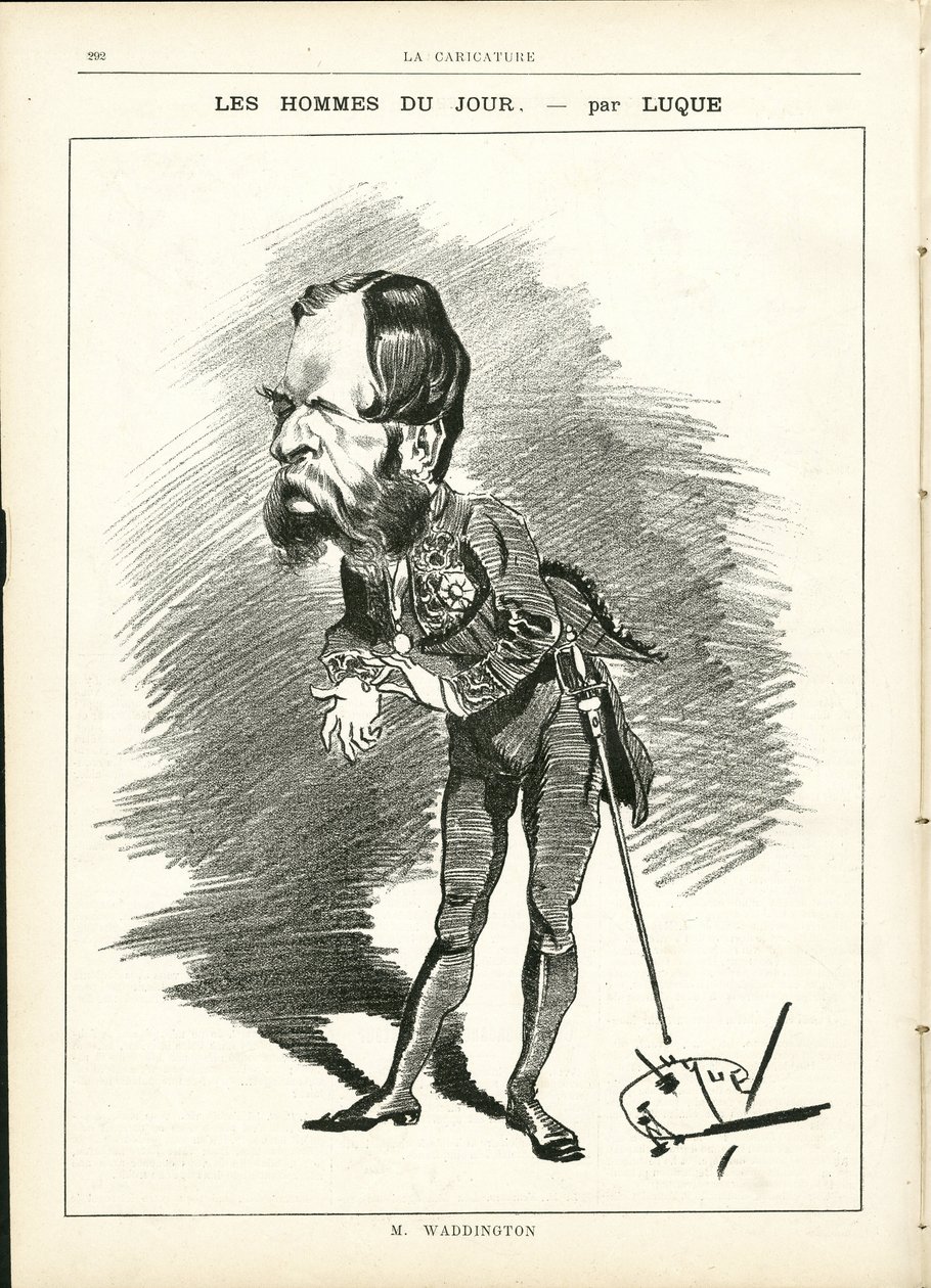 マニュエル・ルク（1854-1919）が「La Caricature」（1880年）に描いたもの。 作： マヌエル・ルケ