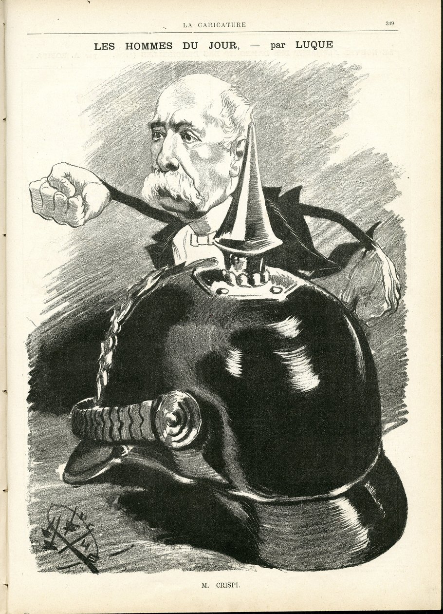 マニュエル・ルク（1854-1919）が「La Caricature」（1880年）に描いたもの。 作： マヌエル・ルケ