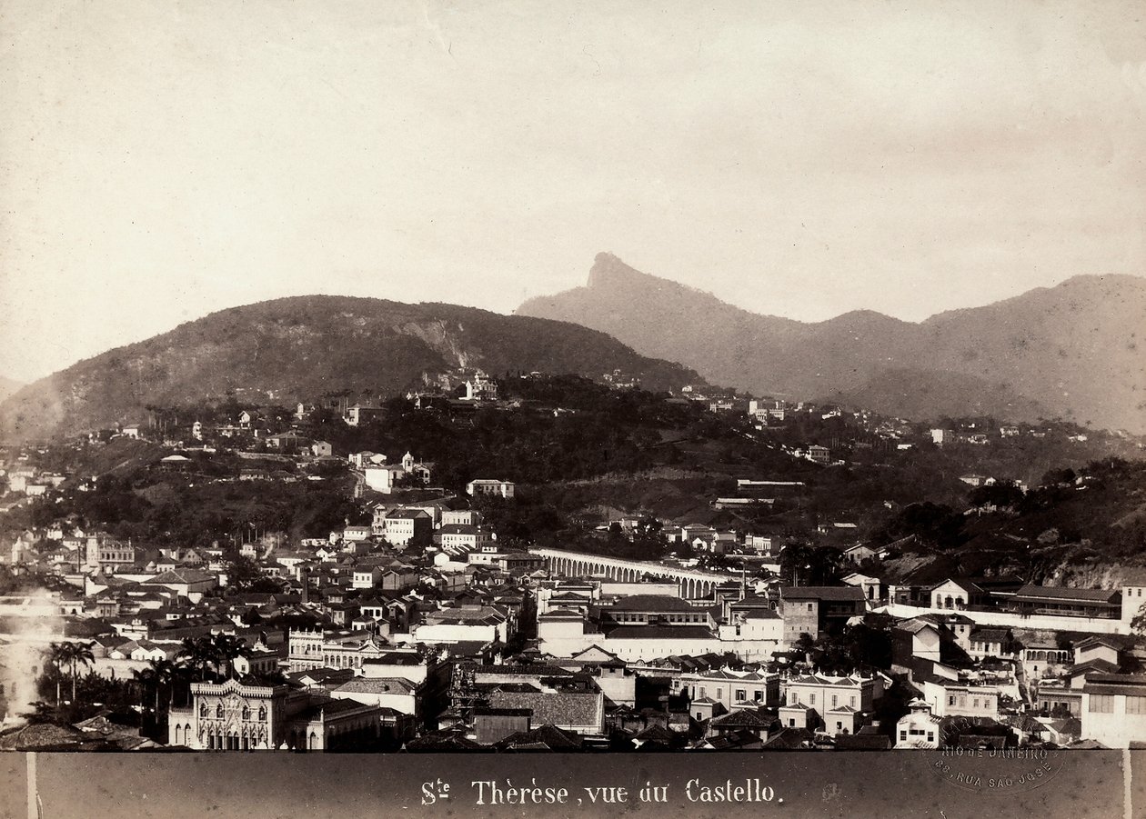 ブラジルのサンタ テレサの眺め、1880～90 年頃（白黒写真） 作： マーク・フェレス