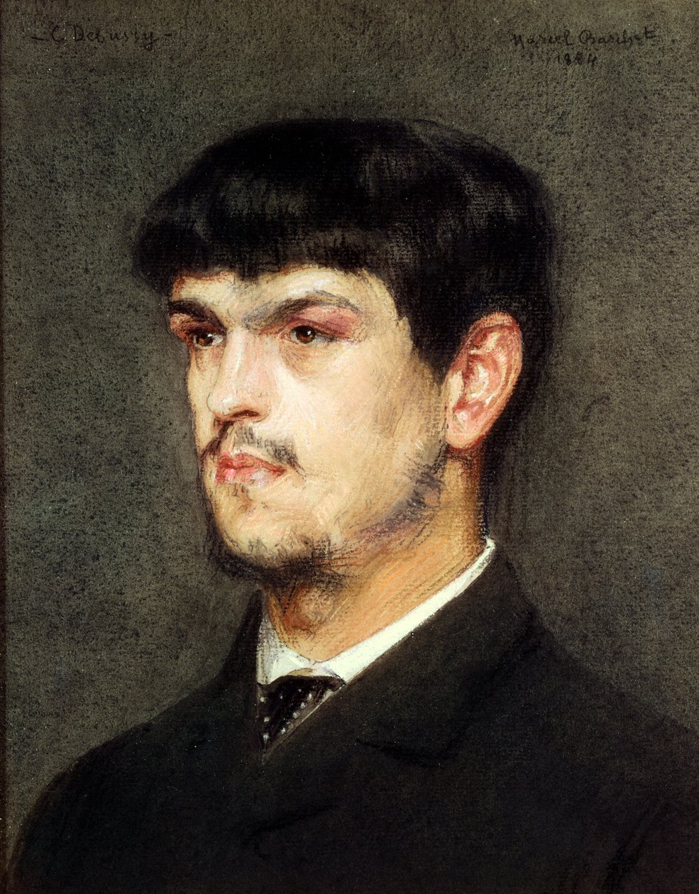 ローマのクロードドビュッシー、1884年（紙にパステル） 作： マルセル・アンドレ・バシェット