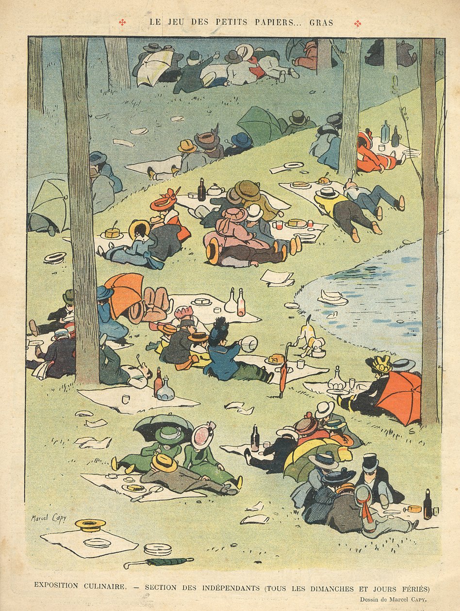 1910年5月28日、「ルリール」の裏表紙からの料理-サロンデインディペンデント（毎週日曜日と祝日）の展示 作： マルセル・アマブル OL カピ