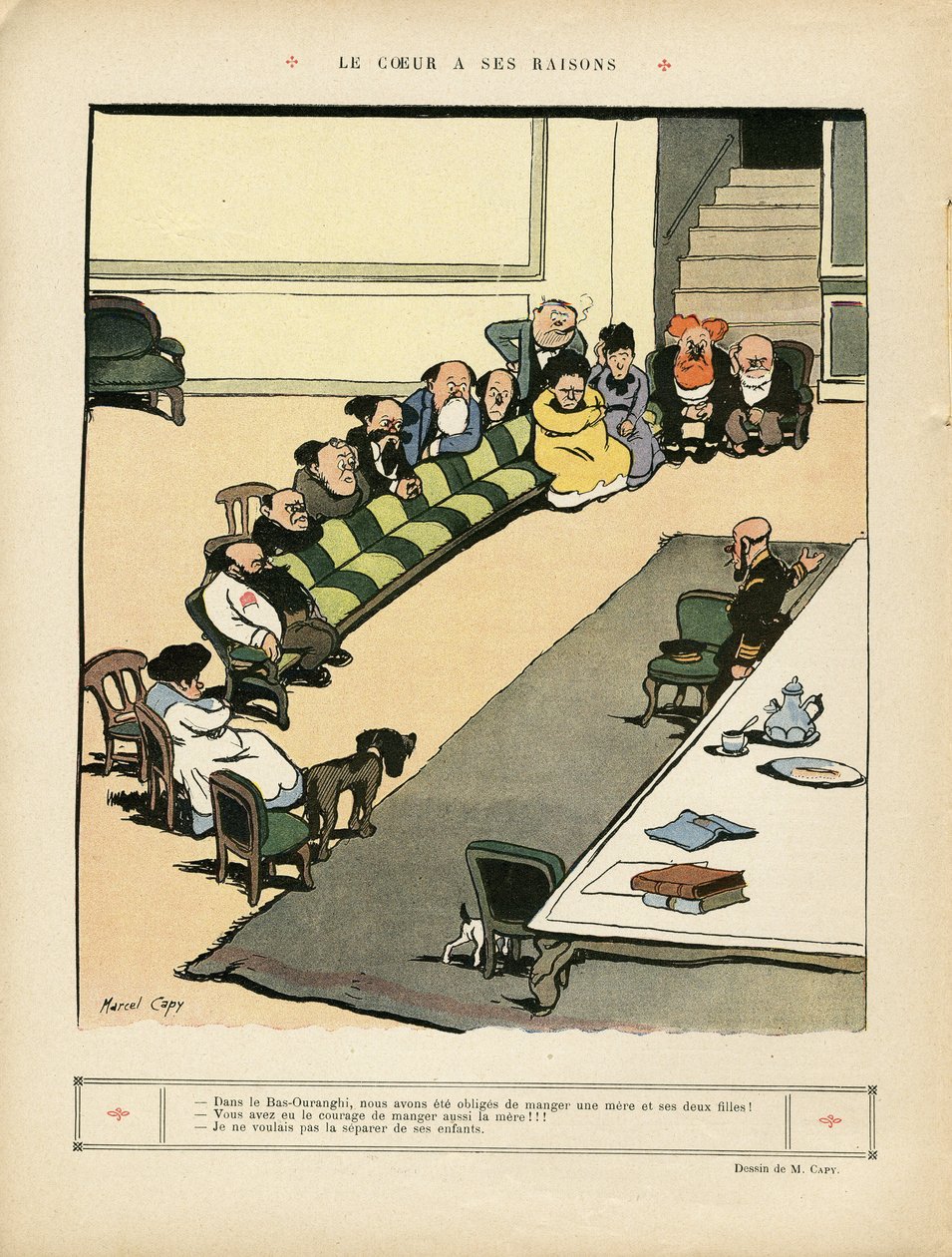 Le Rire』に掲載されたMarcel Capy（1865-1941）のイラスト 作： マルセル・アマブル OL カピ