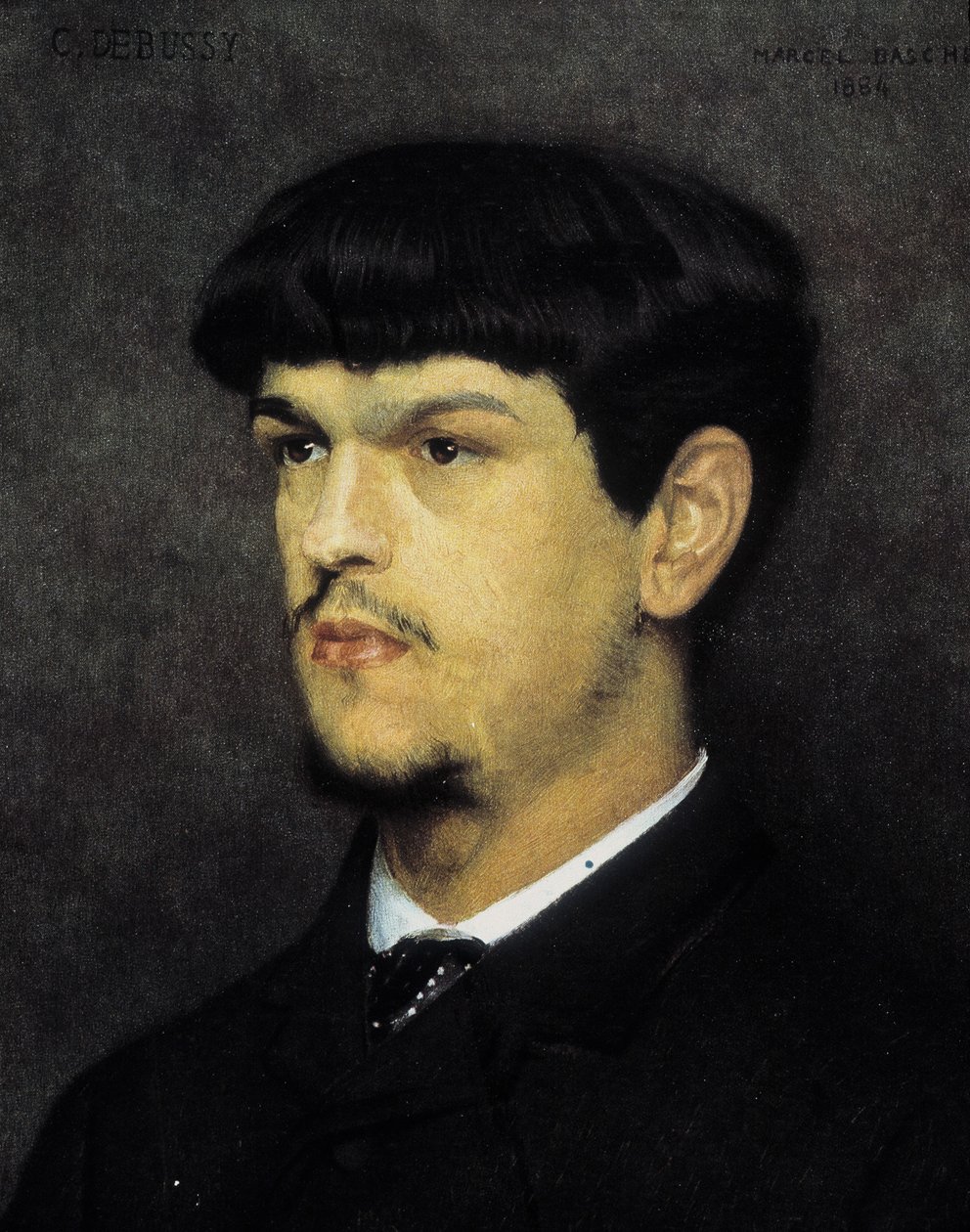 マルセル・アンドレ・バシェ（1862-1941）によるドビュッシーの肖像 作： マルセル・アンドレ・バシェット