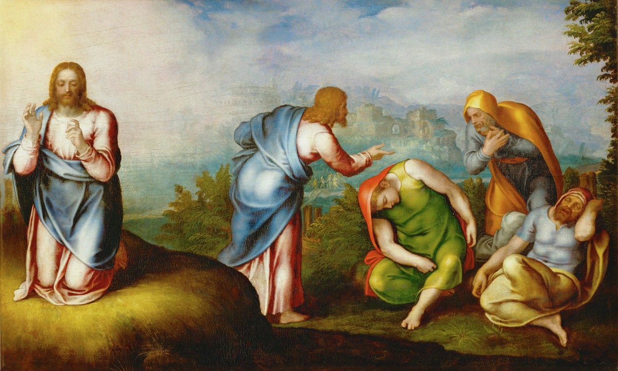 オリーブ山のキリスト 1560-70年頃 ポプラ材に描かれたキリスト像 作： マルチェロ・ヴェヌスティ