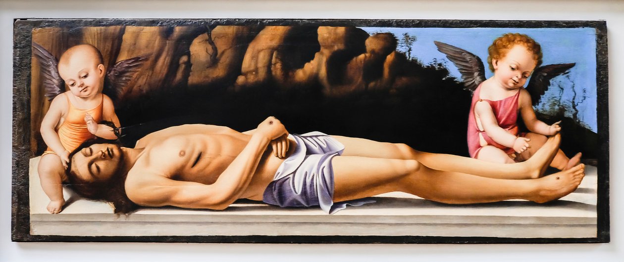 死んだキリストと2人の天使 作： マルコ・バサイティ