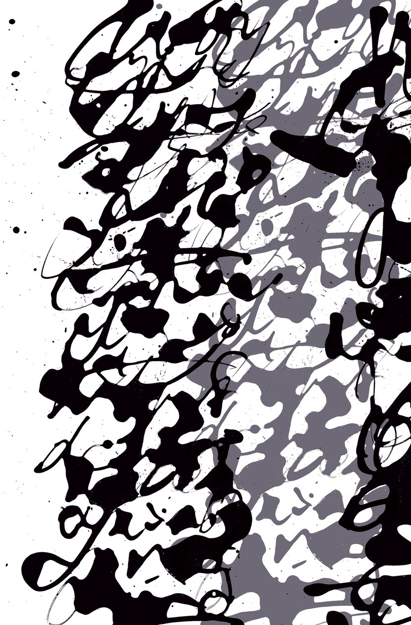 Asemic Writing, 2014（紙にインク） 作： マルコ・カンペデッリ