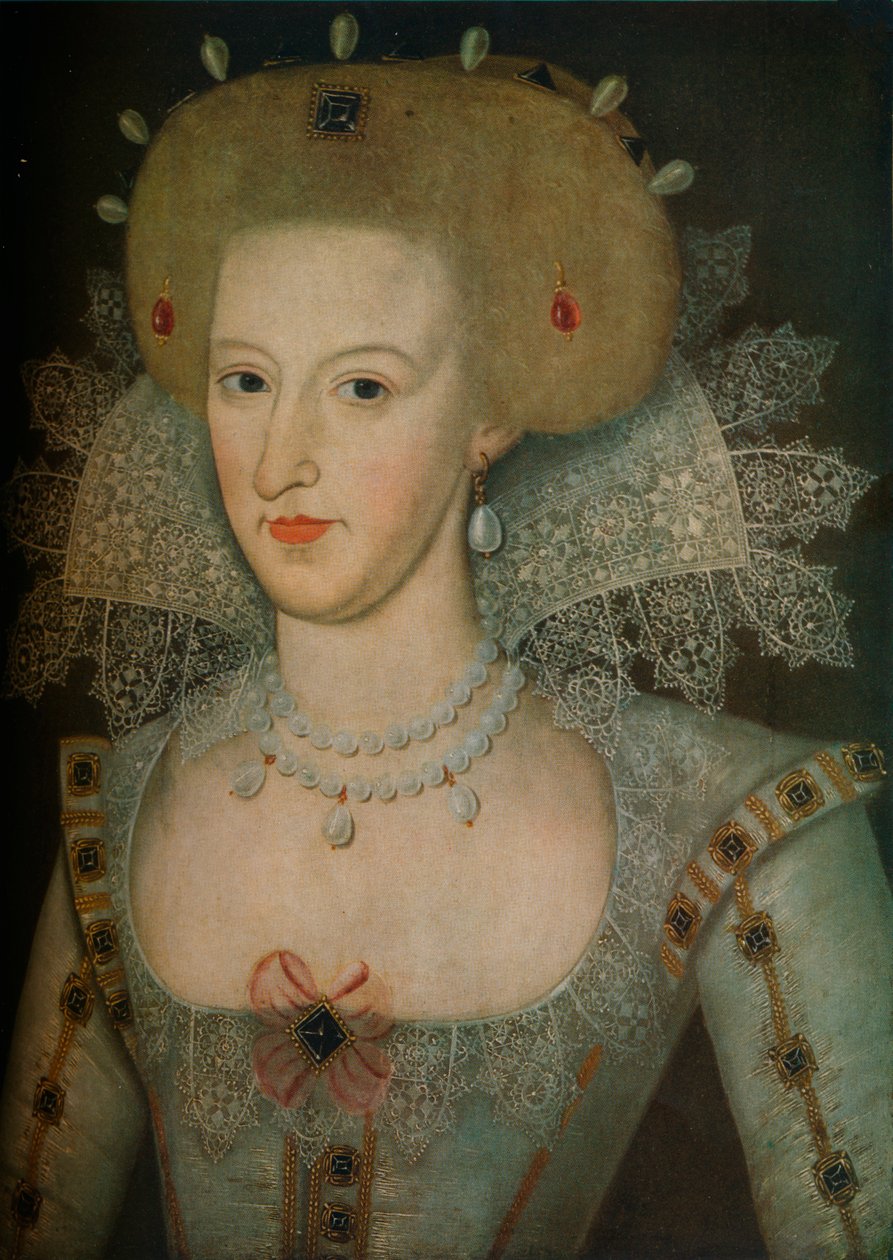 デンマーク1574-1619のアン、ジェームズ1世の女王の配偶者、17世紀 作： マーカス・ギャレット・ゲーラーツ・ザ・ヤング