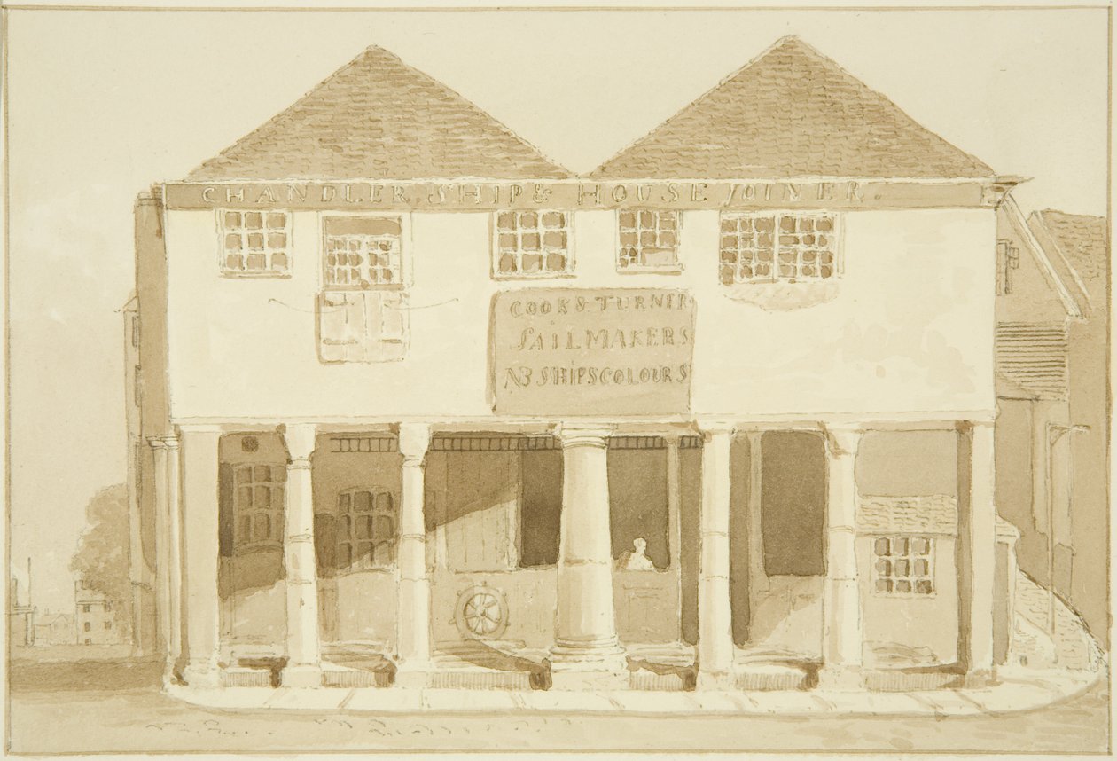 The Old Corn Market on the Quay（鉛筆・水彩・紙 作： マーカスH.ホームズ