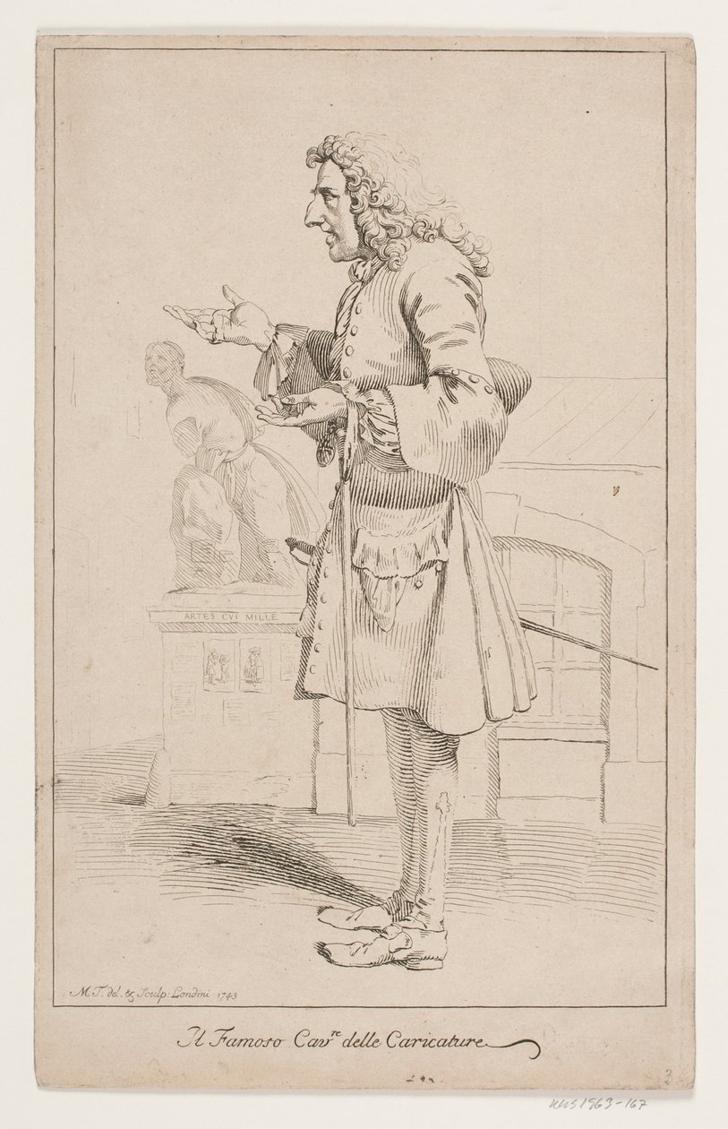 「似顔絵の有名なカーヴル」。 ピア・レオーネ・ゲジの肖像（1674-1755） 作： マーカス・タッシャー