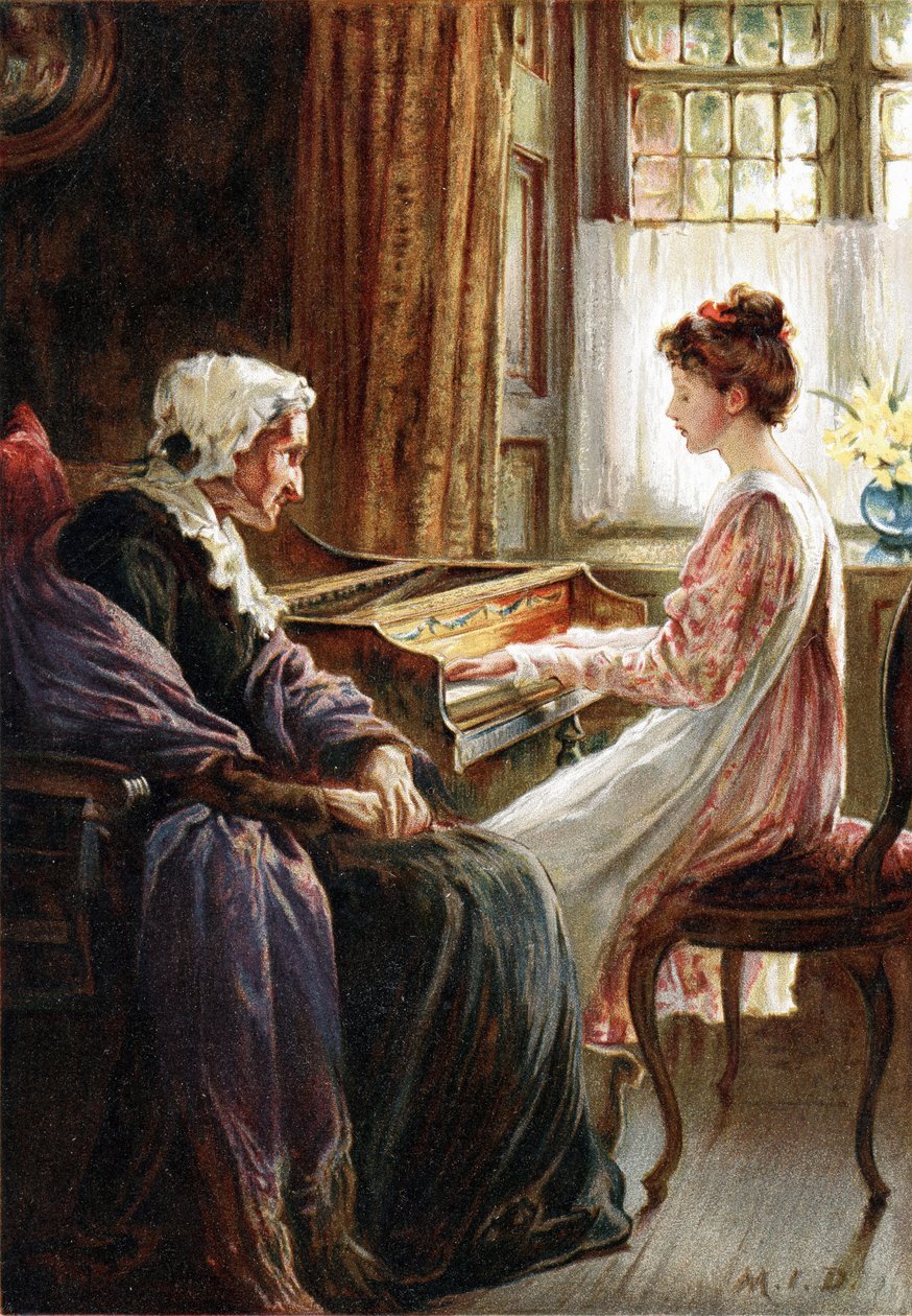 彼らの夕べの賛美歌。1892年に出版された、イギリスの画家マーガレット