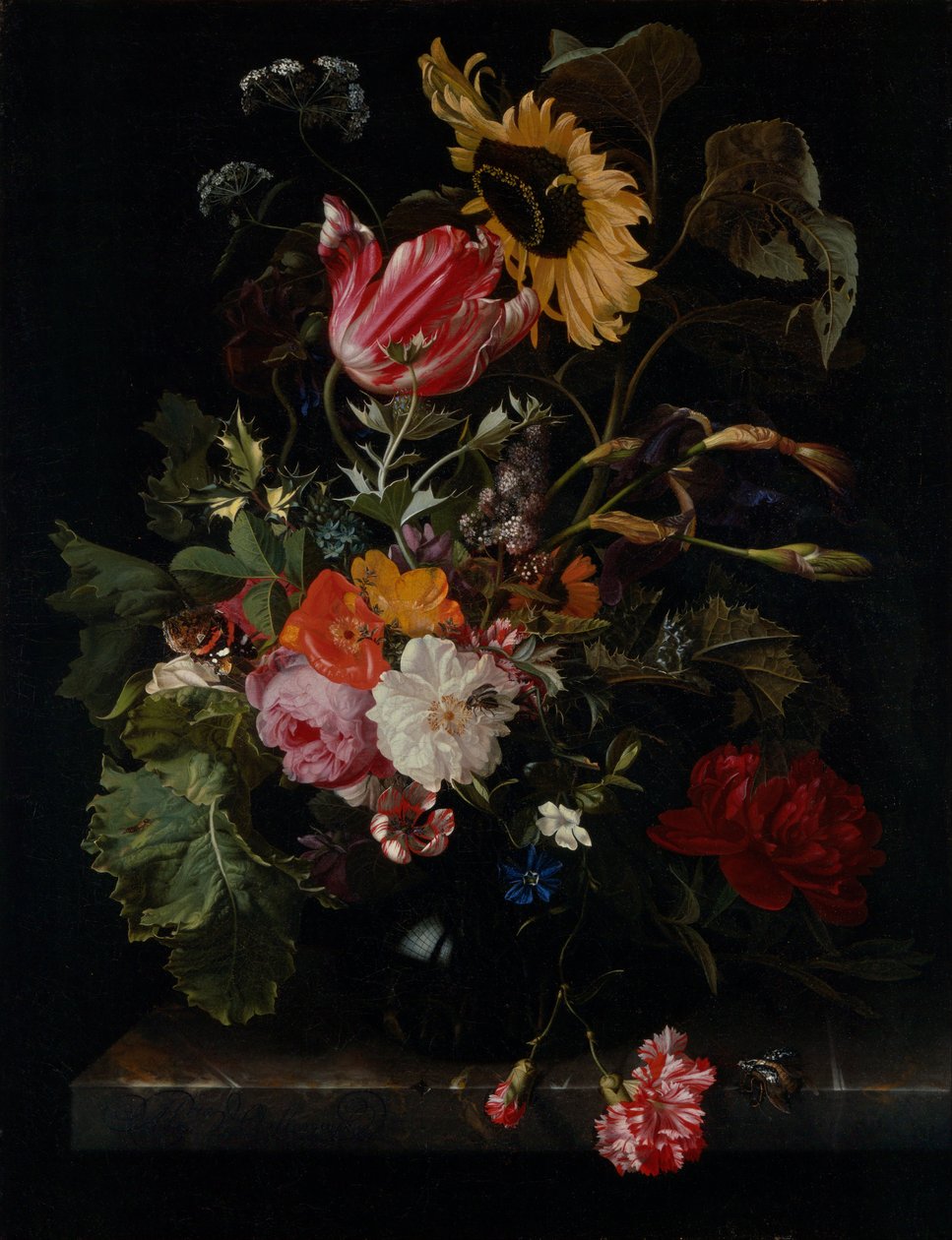花瓶に花の花束 作： マリア・ファン・オーステルワイク